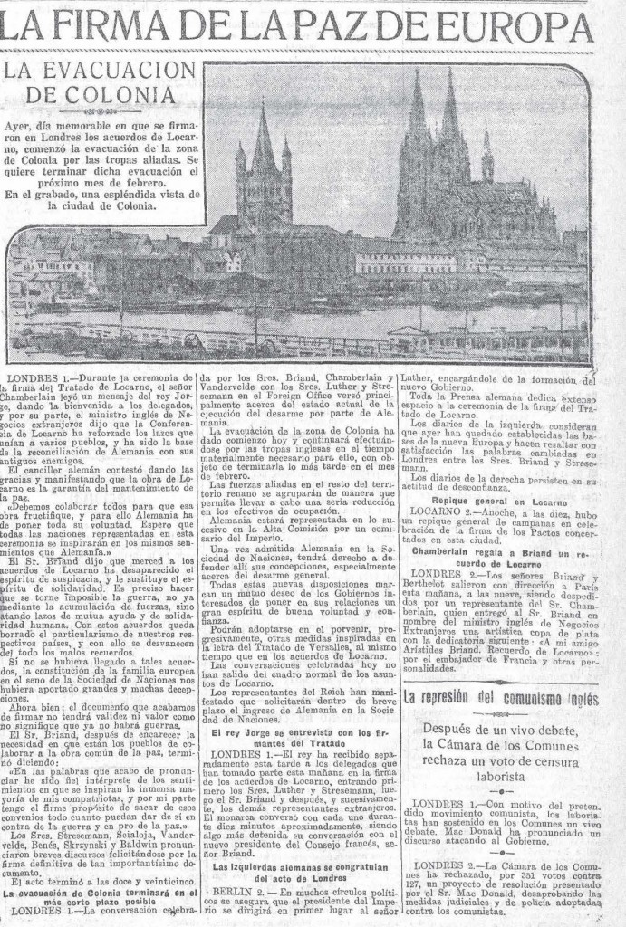 Article from "El Heraldo de Madrid", 2 December 1925, p1