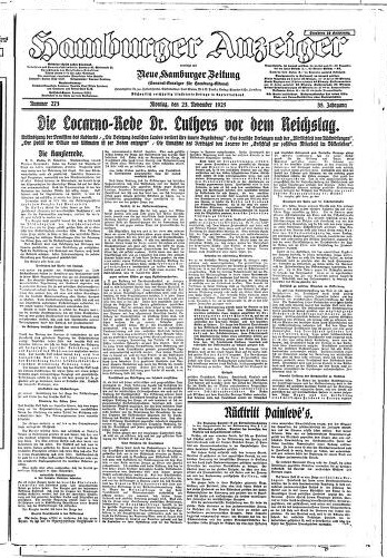 Hamburger Anzeiger, 23 November 1925