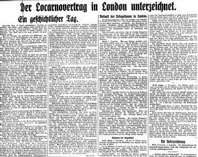 Article in Hamburger Anzeiger, 1 December 1925, p1